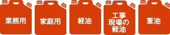 業務用・家庭用・軽油・工事現場の軽油・重油